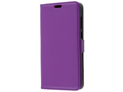 Synthetic Leather Wallet Case with Stand for Nokia 5.1 Plus - Purple