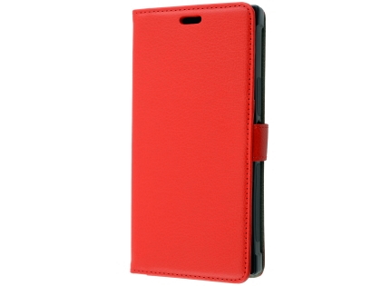 Synthetic Leather Wallet Case with Stand for Razer Phone 2 - Red