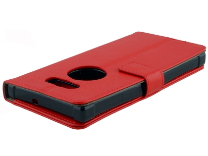Synthetic Leather Wallet Case with Stand for Razer Phone 2 - Red