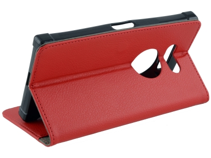 Synthetic Leather Wallet Case with Stand for Razer Phone 2 - Red