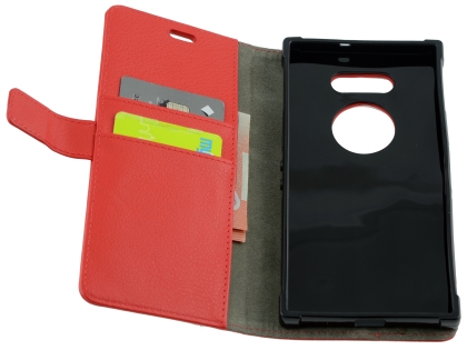 Synthetic Leather Wallet Case with Stand for Razer Phone 2 - Red