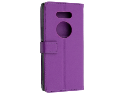 Synthetic Leather Wallet Case with Stand for Razer Phone 2 - Purple Leather Wallet Case