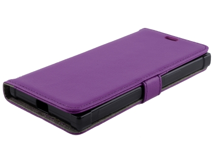 Synthetic Leather Wallet Case with Stand for Razer Phone 2 - Purple