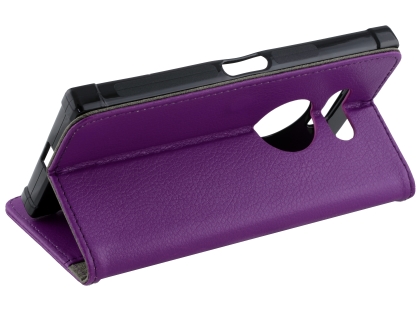 Synthetic Leather Wallet Case with Stand for Razer Phone 2 - Purple