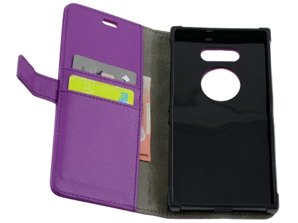 Synthetic Leather Wallet Case with Stand for Razer Phone 2 - Purple