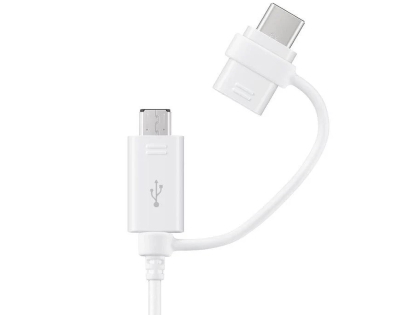 Genuine Samsung EP-DG930 Data Cable Combo (Type-C and Micro USB) 1.5 meter - White Cable & Adapter