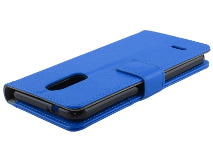 Synthetic Leather Wallet Case with Stand for LG K11+ - Blue