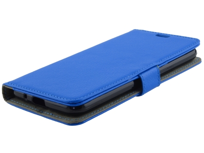 Synthetic Leather Wallet Case with Stand for LG K11+ - Blue