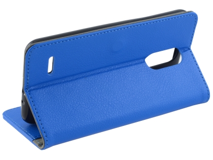 Synthetic Leather Wallet Case with Stand for LG K11+ - Blue