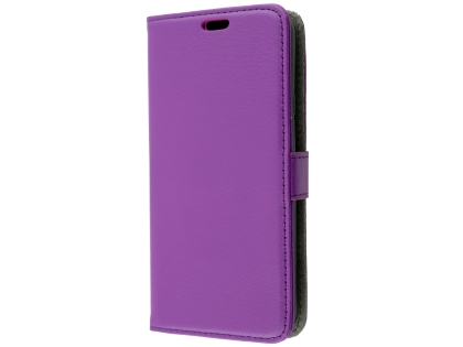Synthetic Leather Wallet Case with Stand for LG K11+ - Purple