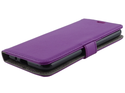 Synthetic Leather Wallet Case with Stand for LG K11+ - Purple