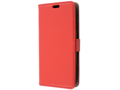 Synthetic Leather Wallet Case with Stand for LG K11+ - Red