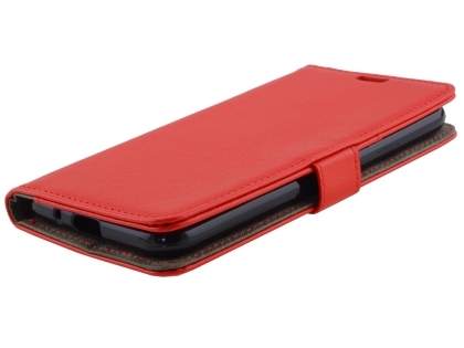Synthetic Leather Wallet Case with Stand for LG K11+ - Red