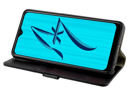 Synthetic Leather Wallet Case with Stand for OPPO AX7 - Black