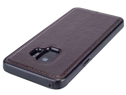 Synthetic Leather Back Cover for Samsung Galaxy S9 - Brown