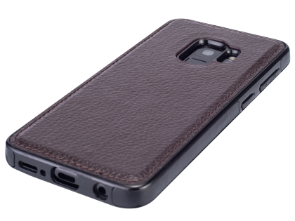 Synthetic Leather Back Cover for Samsung Galaxy S9 - Brown