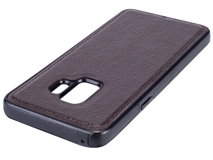 Synthetic Leather Back Cover for Samsung Galaxy S9 - Brown