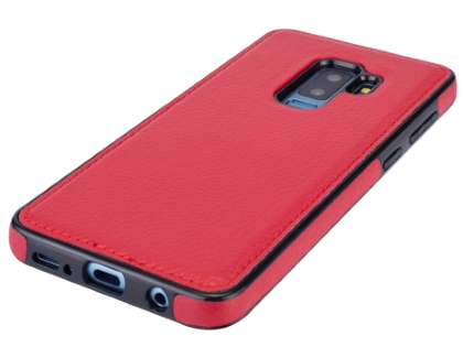 Synthetic Leather Back Cover for Samsung Galaxy S9+ - Red