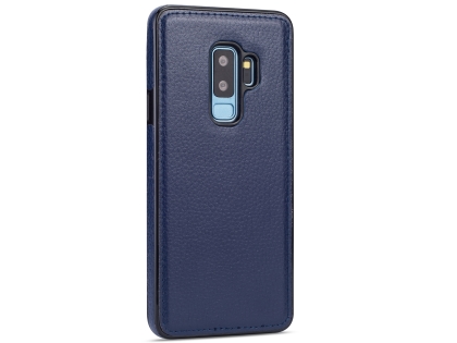 Synthetic Leather Back Cover for Samsung Galaxy S9+ - Blue Hard Case