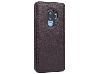 Synthetic Leather Back Cover for Samsung Galaxy S9+ - Brown Hard Case
