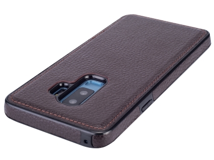 Synthetic Leather Back Cover for Samsung Galaxy S9+ - Brown