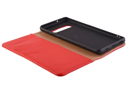 Premium Leather Wallet Case for Samsung Galaxy S10 - Red
