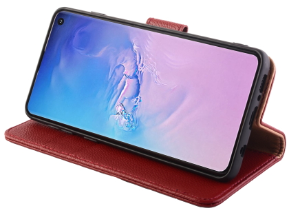 Premium Leather Wallet Case for Samsung Galaxy S10+ - Rosewood