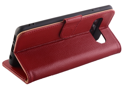Premium Leather Wallet Case for Samsung Galaxy S10+ - Rosewood