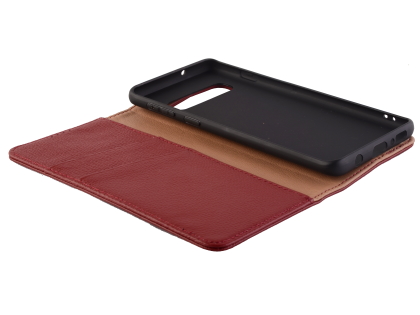 Premium Leather Wallet Case for Samsung Galaxy S10+ - Rosewood