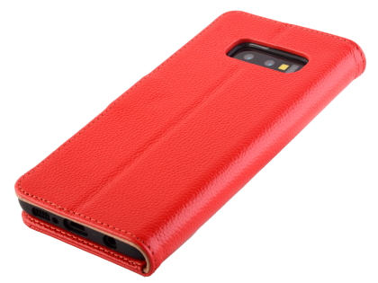 Premium Leather Wallet Case for Samsung Galaxy S10e - Red