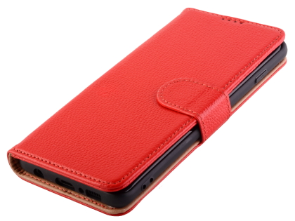 Premium Leather Wallet Case for Samsung Galaxy S10e - Red