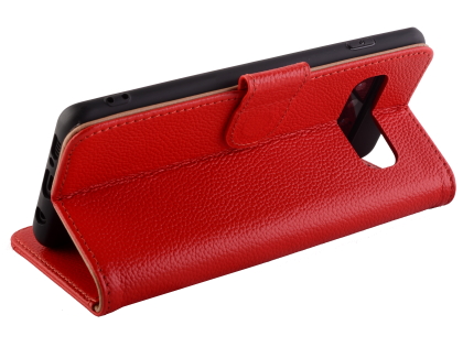 Premium Leather Wallet Case for Samsung Galaxy S10e - Red