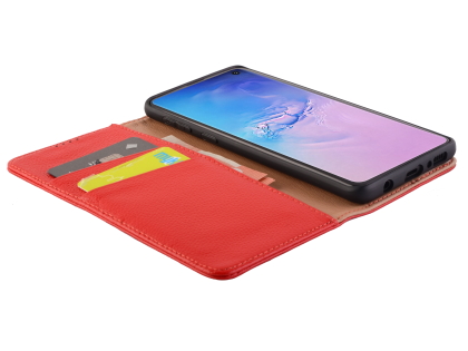 Premium Leather Wallet Case for Samsung Galaxy S10e - Red