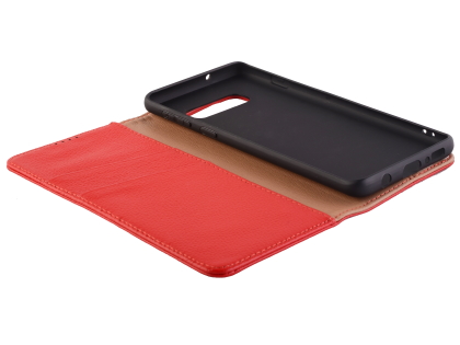 Premium Leather Wallet Case for Samsung Galaxy S10e - Red