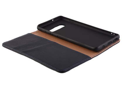 Premium Leather Wallet Case for Samsung Galaxy S10e - Midnight Blue