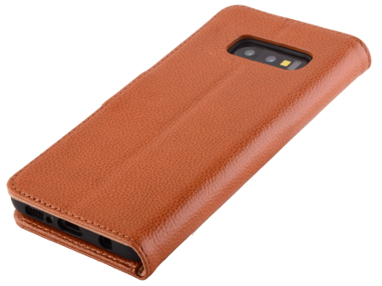 Premium Leather Wallet Case for Samsung Galaxy S10e - Caramel