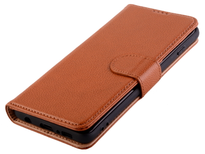 Premium Leather Wallet Case for Samsung Galaxy S10e - Caramel