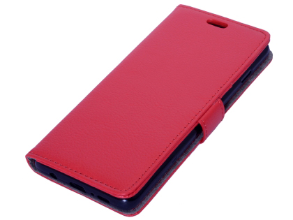 Synthetic Leather Wallet Case with Stand for Samsung Galaxy S10+ - Red