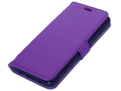 Synthetic Leather Wallet Case with Stand for Samsung Galaxy S10e - Purple