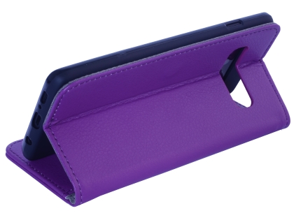 Synthetic Leather Wallet Case with Stand for Samsung Galaxy S10e - Purple
