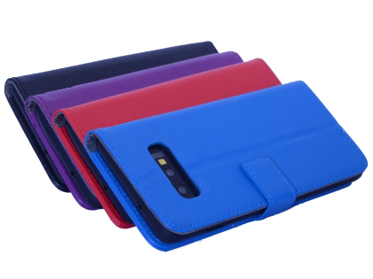 Synthetic Leather Wallet Case with Stand for Samsung Galaxy S10e - Purple
