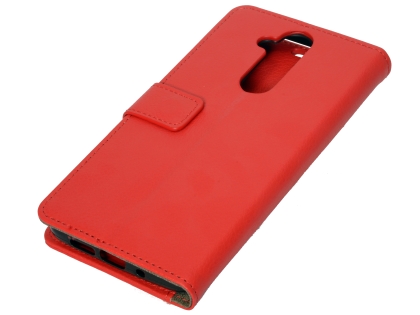 Synthetic Leather Wallet Case with Stand for Nokia 8.1 - Red Leather Wallet Case