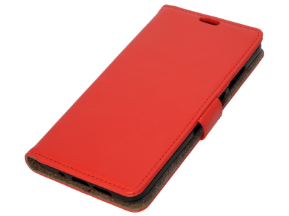 Synthetic Leather Wallet Case with Stand for Nokia 8.1 - Red