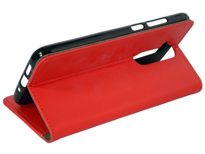 Synthetic Leather Wallet Case with Stand for Nokia 8.1 - Red