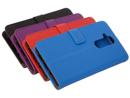 Synthetic Leather Wallet Case with Stand for Nokia 8.1 - Red