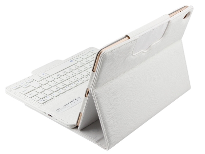 Synthetic Leather Case with Bluetooth Keyboard for iPad Air 3rd Gen (2019) - White