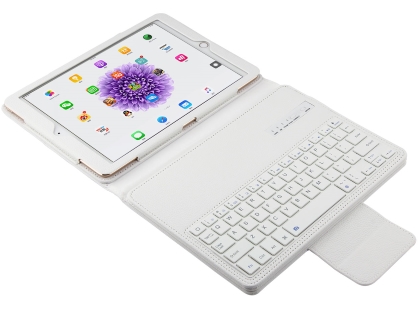Synthetic Leather Case with Bluetooth Keyboard for iPad Air 3rd Gen (2019) - White