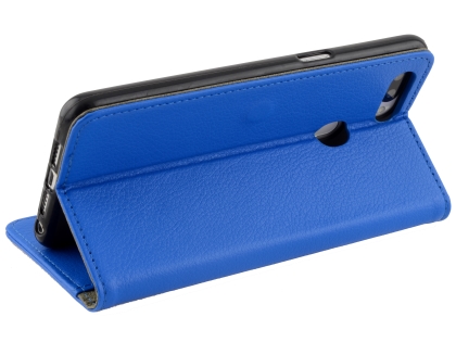 Synthetic Leather Wallet Case with Stand for OPPO AX5s - Blue