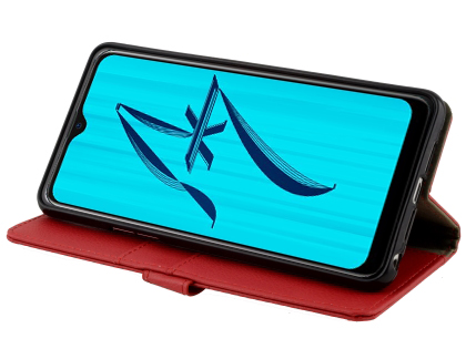 Synthetic Leather Wallet Case with Stand for OPPO AX5s - Red