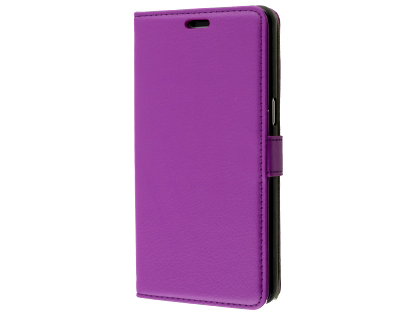 Synthetic Leather Wallet Case with Stand for OPPO AX5s - Purple